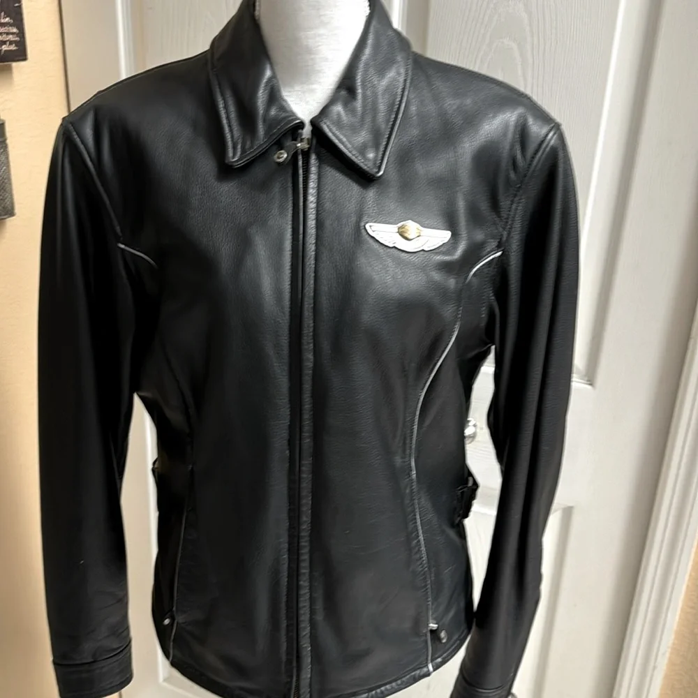 Harley Davidson 100 anniversary leather jacket women’s sz L - Picture 1 of 7